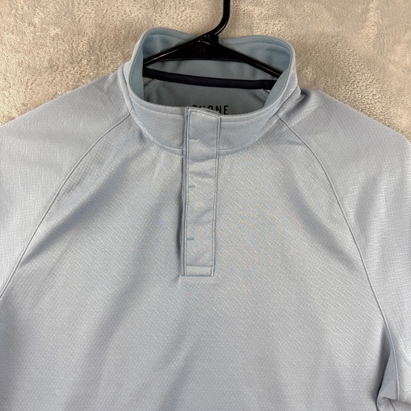 Rhone Pullover Shirt Mens Small Light Blue Snap Mock Neck Performance Athletic - Picture 3 of 15